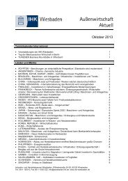 Newsletter Außenwirtschaft aktuell - Ausgabe ... - IHK Wiesbaden