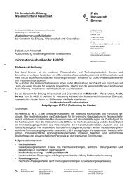 Informationsschreiben Nr. 45/2012 Stellenausschreibung