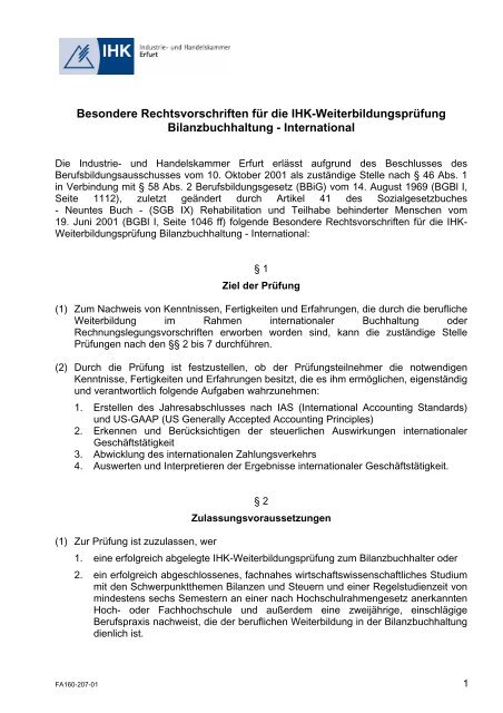 Bilanzbuchhaltung International Ihk Erfurt