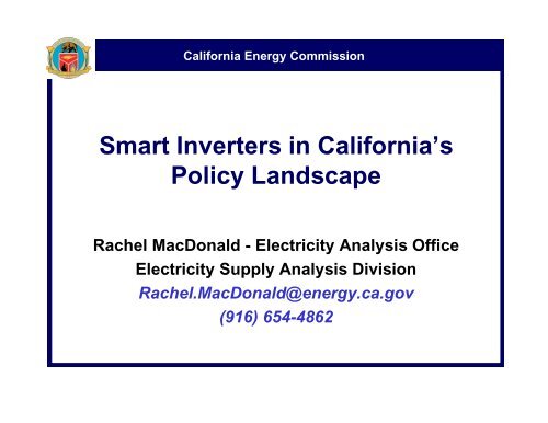 Smart Inverters in California's Policy Landscape - California Public ...