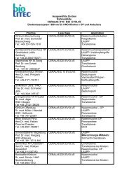 Referenzliste CERALAS D15 / D25 EVOLVE - biolitec AG