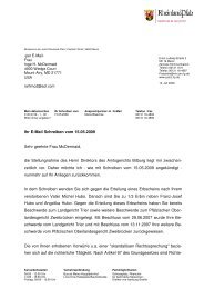 Schreiben vom Justizministerium in Mainz - Inge McDermaid