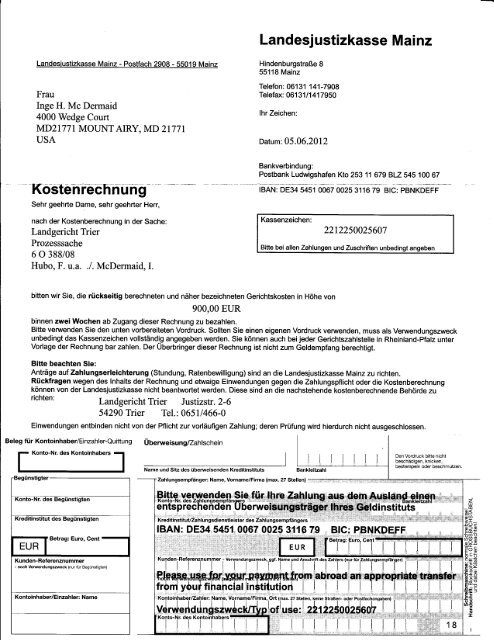 Landesjustizkasse Mainz - Inge McDermaid