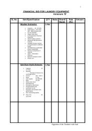 FINANCIAL BID FOR LAUNDRY EQUIPMENT Annexure 'B' 1 No 1 No