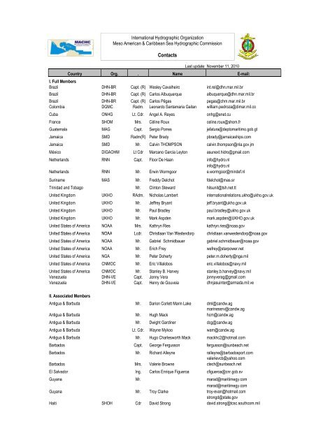 MACHC Contacts_Nov12,2010.xlsx - IHO