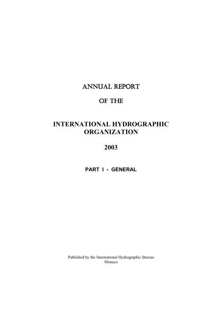 international hydrographic organization 2003 - IHO