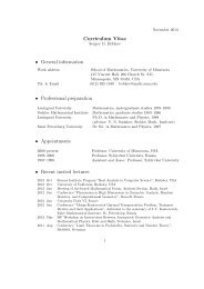 Curriculum Vitae • General information • Professional preparation ...