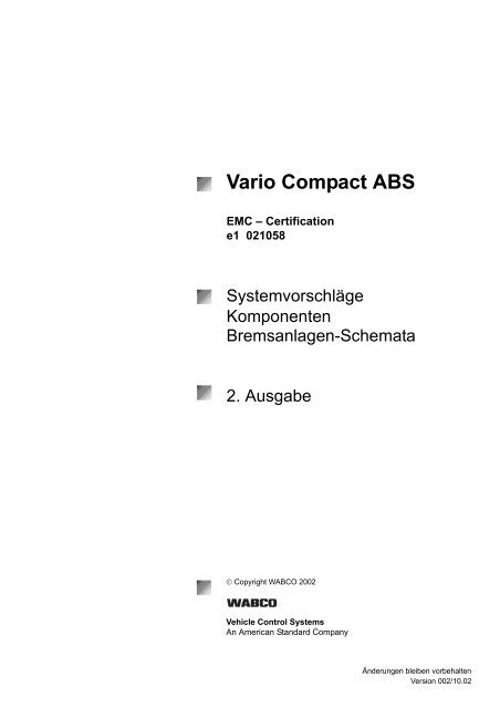 Vario Compact ABS Systemübersicht - INFORM - WABCO