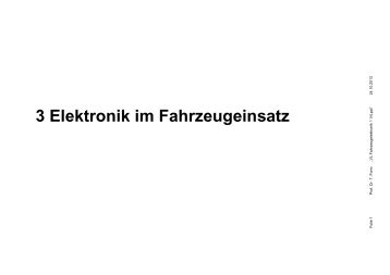 Teil 3 - Elektronik im Fahrzeugeinsatz