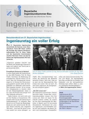 Ingenieure in Bayern 01-02/2013 - Bayerische Ingenieurekammer-Bau