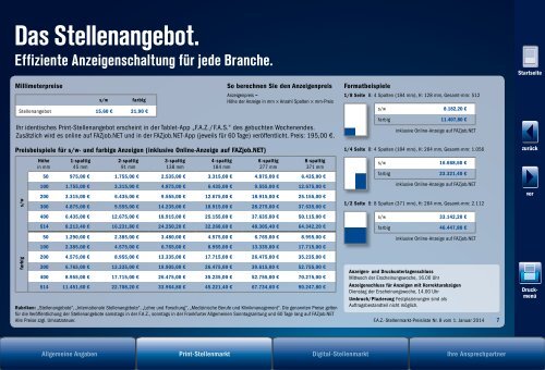 Preisliste FAZ-Stellenmarkt - FAZjob.NET