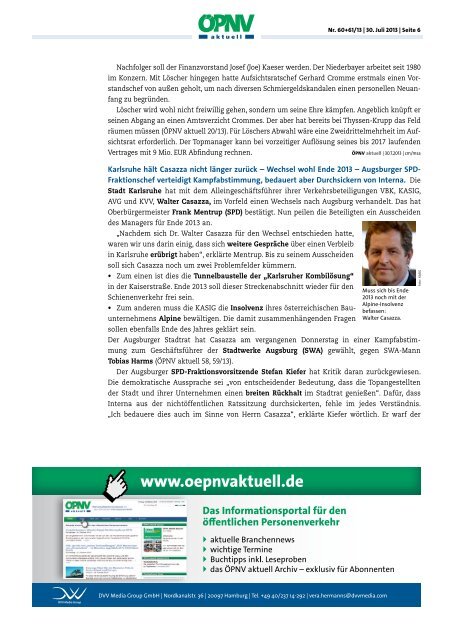 ÖPNV aktuell Nr. 060+061 2013 - Telekom