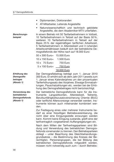 Tarifvertrag Lebensarbeitszeit und Demographie - DiAG, Muenster ...