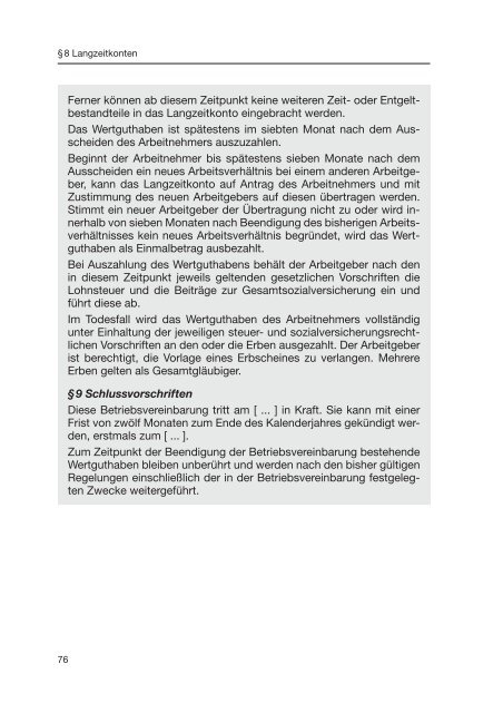 Tarifvertrag Lebensarbeitszeit und Demographie - DiAG, Muenster ...