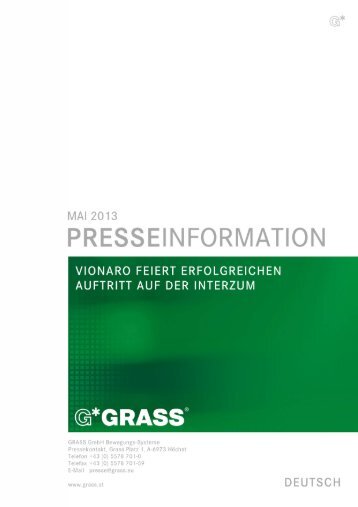 Erfolgreiche interzum 2013 (Pressetext) - Grass GmbH