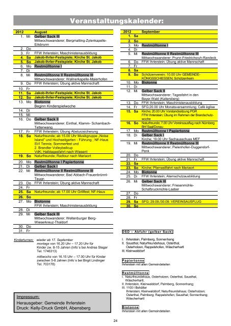 MITTEILUNGSBLATT - Ihrlerstein