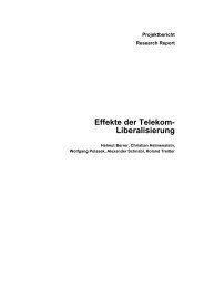 Effekte der Telekom- Liberalisierung - Institute for Advanced Studies