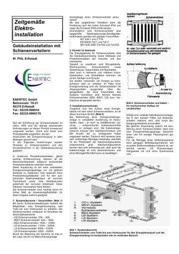 Zeitgemäße Elektroinstallationen - Enertec GmbH