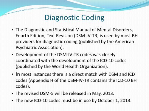 RPMS ICD-10 Transition and Behavioral Health - Indian Health ...