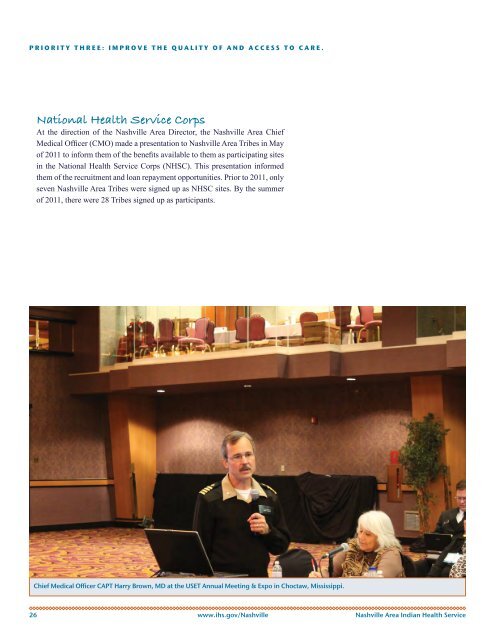 Nashville Area Indian Health Service 2011 Annual Report