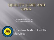 Quality Care and GPRA - Indian Health Service