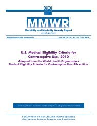 CDC Article-US Medical Eligibility Criteria for Contraceptive Use, 2010