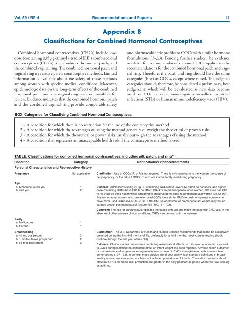 CDC Article-US Medical Eligibility Criteria for Contraceptive Use, 2010