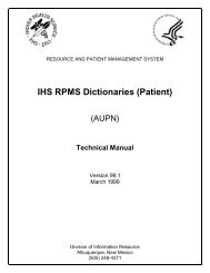 IHS RPMS Dictionaries (Patient) (AUPN) - Indian Health Service