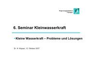 6. Seminar Kleinwasserkraft - IHS - Universität Stuttgart