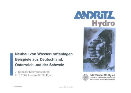 Neubau von Wasserkraftanlagen - IHS - UniversitÃ¤t Stuttgart