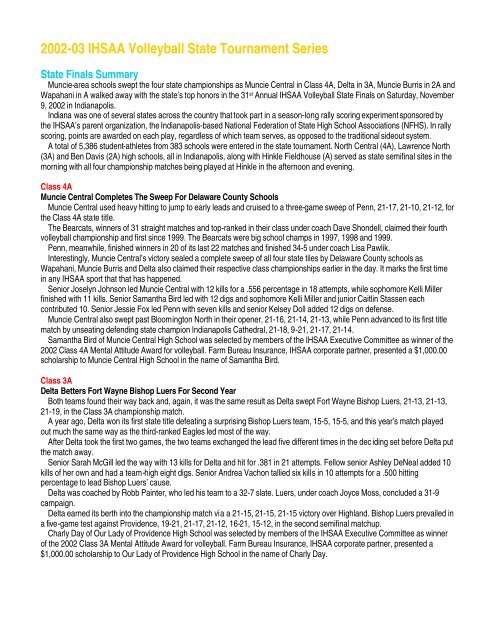 2002-03 IHSAA Volleyball State Tournament Series
