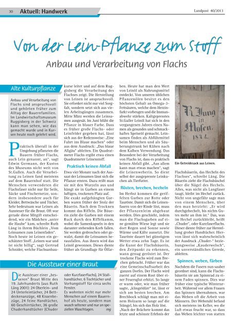 2013-40_Von der Lein-Pflanze zum Stoff.pdf - Dr. Neinhaus Verlag AG