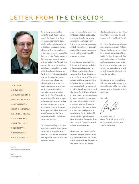 Winter 2011 Newsletter - International Institute - University of Michigan