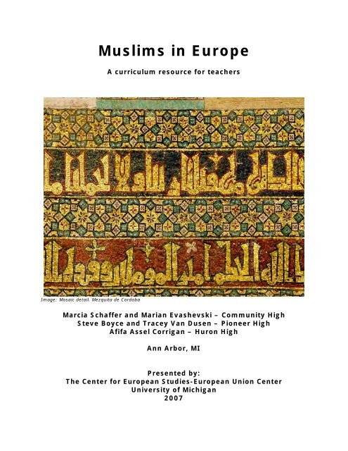 Muslims in Europe: - International Institute - University of Michigan