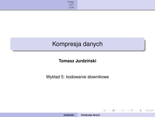 Wyklad 5 (kodowanie słownikowe)