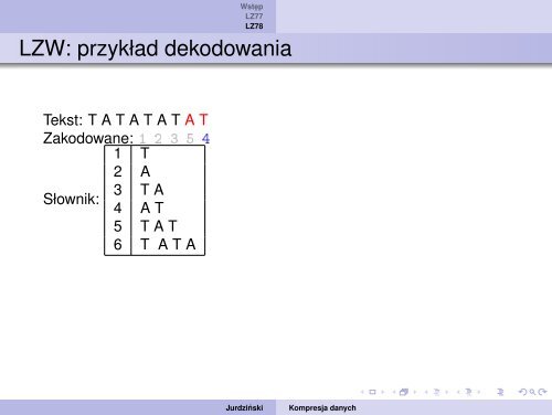 Wyklad 5 (kodowanie słownikowe)