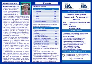 Performing the Reviews - UAE IAA