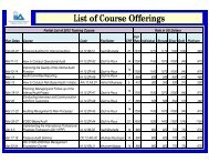 List of Course Offerings