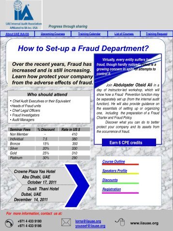 How to Set-up a Fraud Department? - The Institute of Internal Auditors