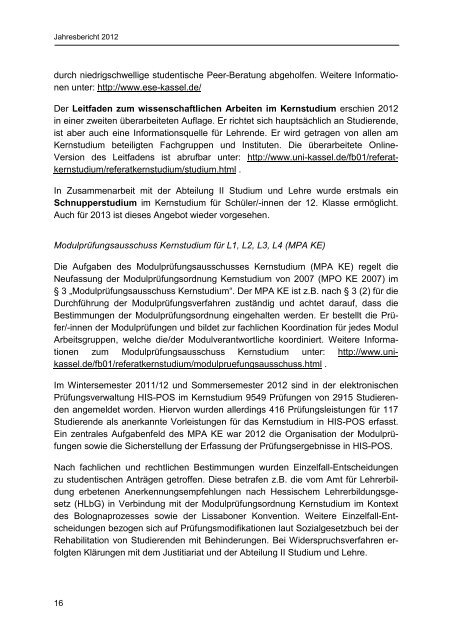 Jahresbericht 2012 - KOBRA - Universität Kassel