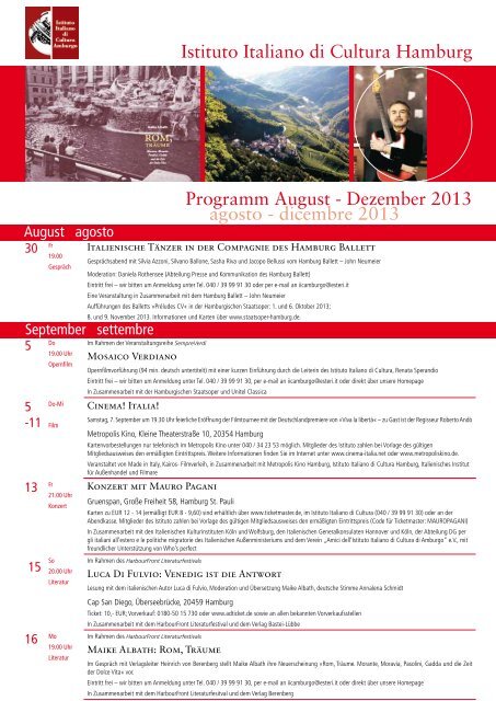 Dezember 2013 agosto - dicembre 2013 - Italienisches Kulturinstitut ...