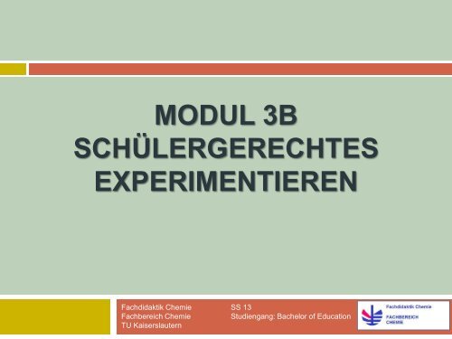 didaktische analyse - Fachbereich Chemie