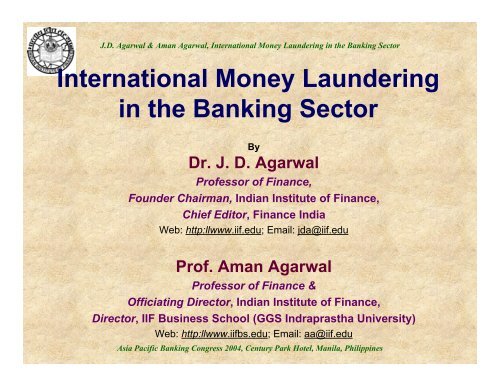 International Money Laundering In The Banking Sector