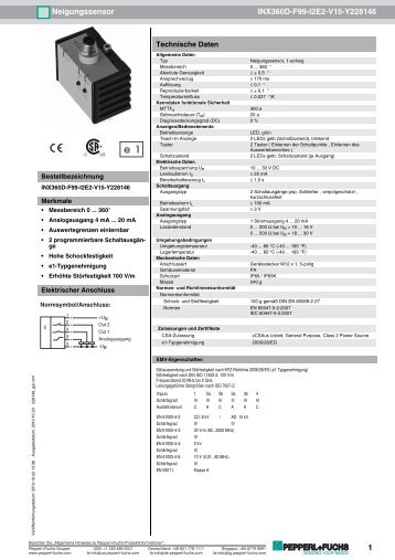 1 Neigungssensor INX360D-F99-I2E2-V15-Y228146 - Pepperl+Fuchs