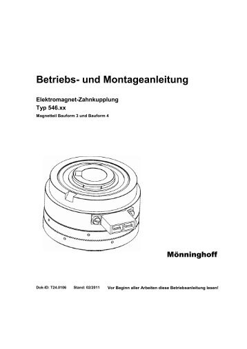 Betriebs- und Montageanleitung - Maschinenfabrik Mönninghoff ...