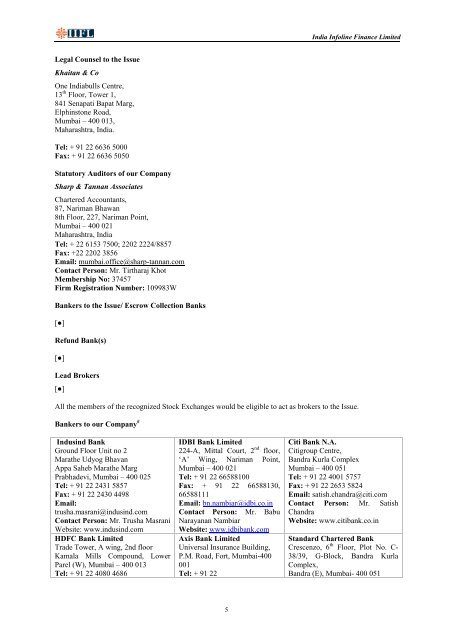 INDIA INFOLINE FINANCE LIMITED - Securities and Exchange ...