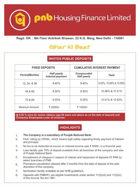 PNB Housing Finance Ltd. - India Infoline Finance Limited