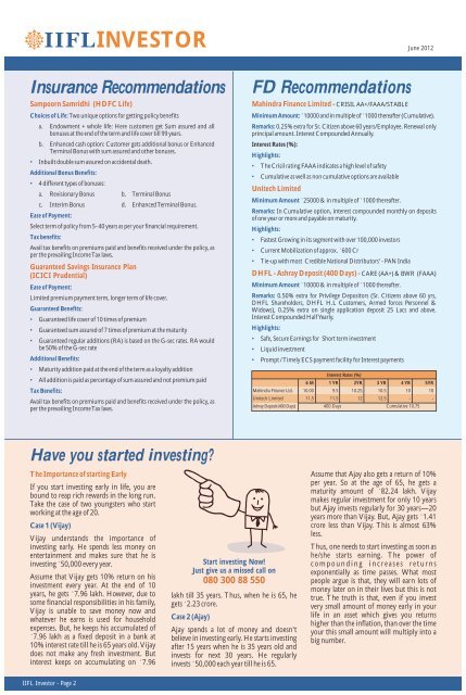 IIFL Investor - India Infoline Finance Limited