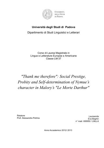 "Thank me therefore": Social Prestige, Probity and Self ...