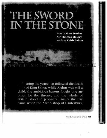 The Sword in the Stone from Le Morte Arthur
